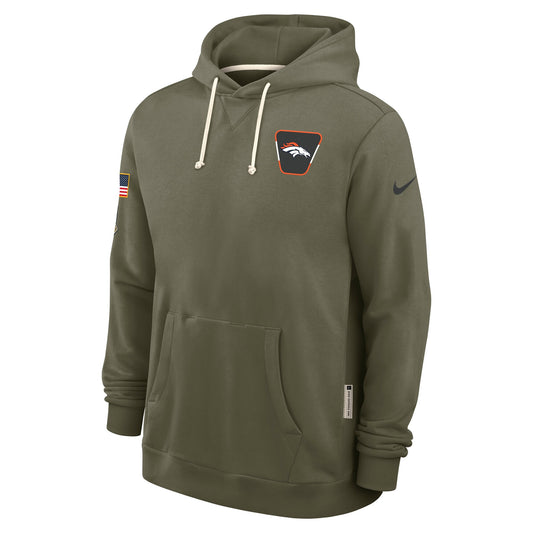 Men's Denver Broncos Nike Olive Green 2025 Salute To Service Club Pullover Hoodie - Pro Jersey Sports
