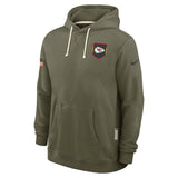 Men's Kansas City Chiefs Nike Olive Green 2025 Salute To Service Club Pullover Hoodie - Pro Jersey Sports