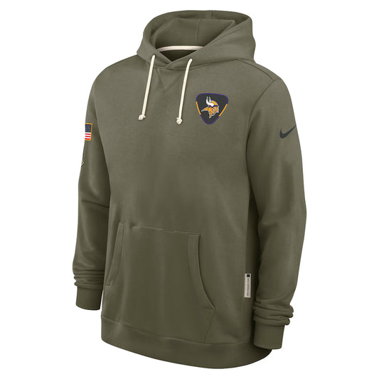 Men's Minnesota Vikings Nike Olive Green 2025 Salute To Service Club Pullover Hoodie - Pro Jersey Sports