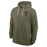 Men's New England Patriots Nike Olive Green 2025 Salute To Service Club Pullover Hoodie - Pro Jersey Sports