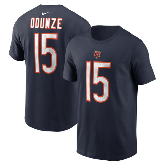 Men's Nike Rome Odunze Navy Chicago Bears Name & Number T-Shirt