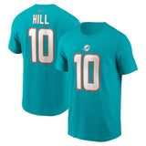 Men's Miami Dolphins Tyreek Hill Nike Aqua Player FUSE Name & Number T-Shirt - Pro Jersey Sports