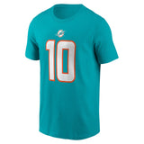 Men's Miami Dolphins Tyreek Hill Nike Aqua Player FUSE Name & Number T-Shirt - Pro Jersey Sports