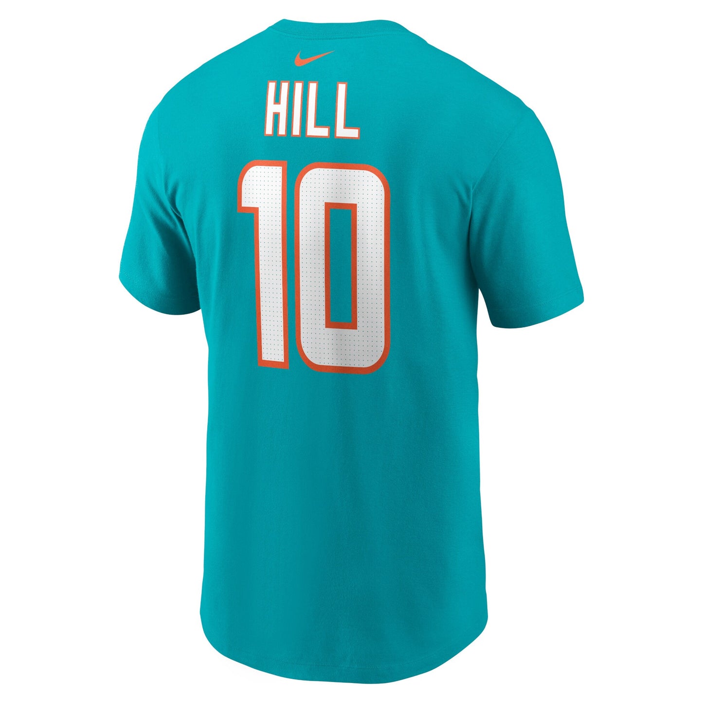 Men's Miami Dolphins Tyreek Hill Nike Aqua Player FUSE Name & Number T-Shirt