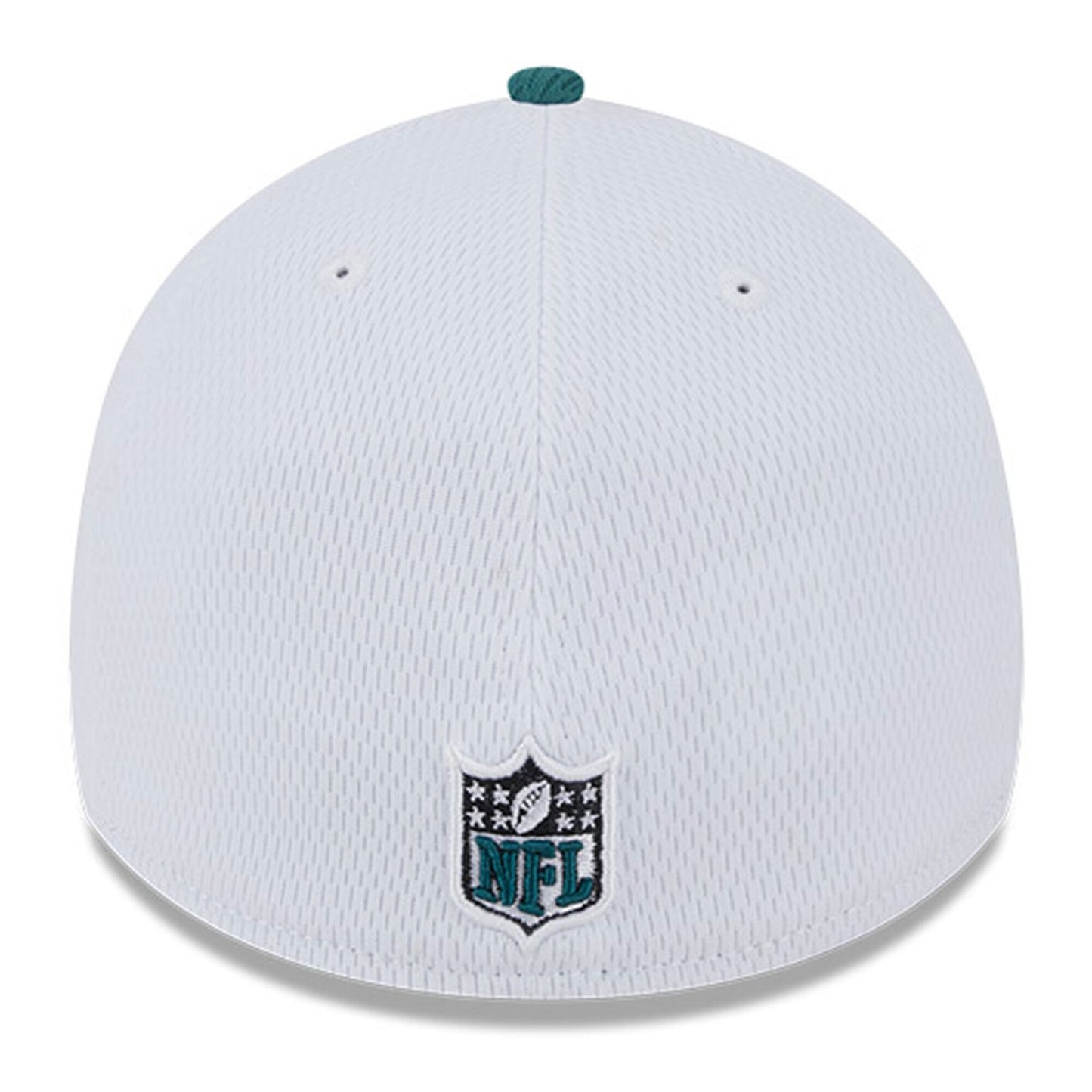 Men's Philadelphia Eagles Primary Logo New Era White/Green 2023 Sideline 39THIRTY Flex Hat