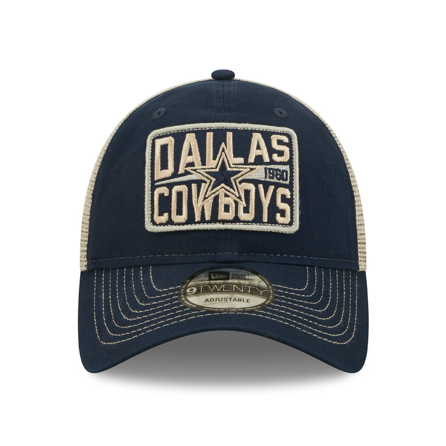 Dallas Cowboys New Era Devoted Trucker 9TWENTY Snapback Hat - Navy/Natural