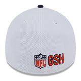 Men's Chicago Bears Historical Logo New Era White/Navy 2023 Sideline 39THIRTY Flex Hat - Pro Jersey Sports