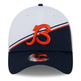 Men's Chicago Bears Historical Logo New Era White/Navy 2023 Sideline 39THIRTY Flex Hat - Pro Jersey Sports