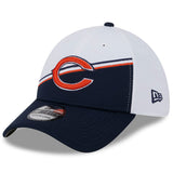 Men's Chicago Bears Secondary Logo New Era White/Navy 2023 Sideline 39THIRTY Flex Hat - Pro Jersey Sports