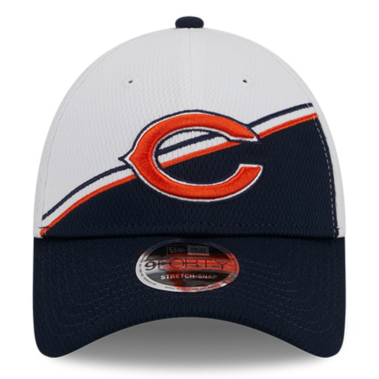 Men's Chicago Bears New Era White/Navy 2023 NFL Sideline Secondary Logo 9FORTY Adjustable Hat