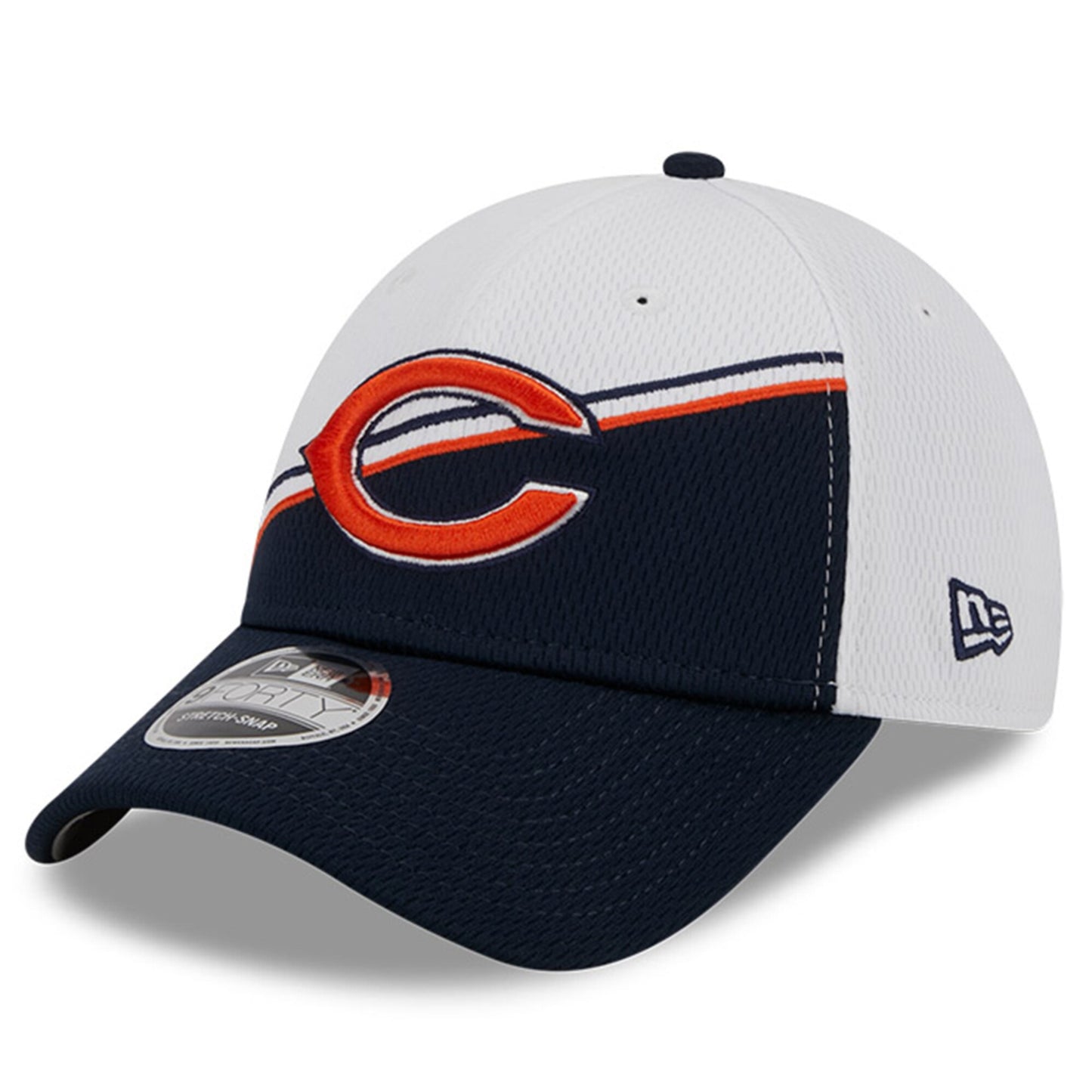 Men's Chicago Bears New Era White/Navy 2023 NFL Sideline Secondary Logo 9FORTY Adjustable Hat