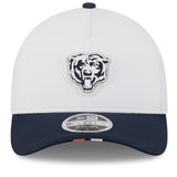 Men's Chicago Bears New Era White/Navy 2025 NFL Training Camp 9FORTY M-Crown Adjustable A-Frame Hat - Pro Jersey Sports