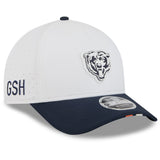 Men's Chicago Bears New Era White/Navy 2025 NFL Training Camp 9FORTY M-Crown Adjustable A-Frame Hat - Pro Jersey Sports