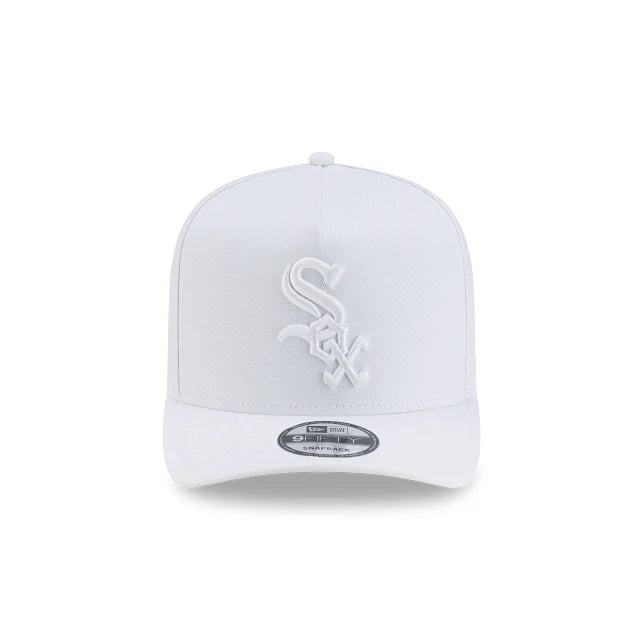 Chicago White Sox New Era White Team Logo A-Frame 9FIFTY Snapback Hat