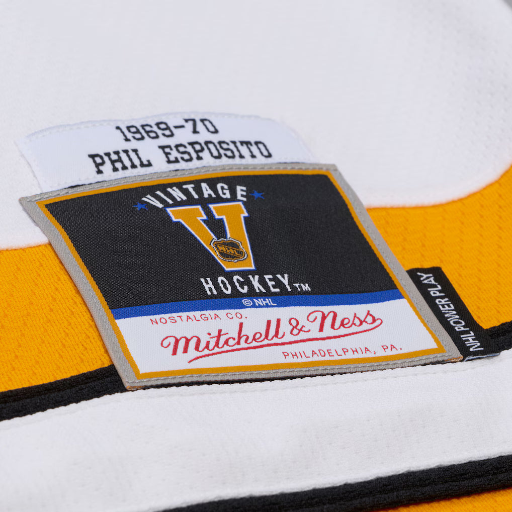 Men's Boston Bruins Phil Esposito White 1969-70 Power Play Jersey