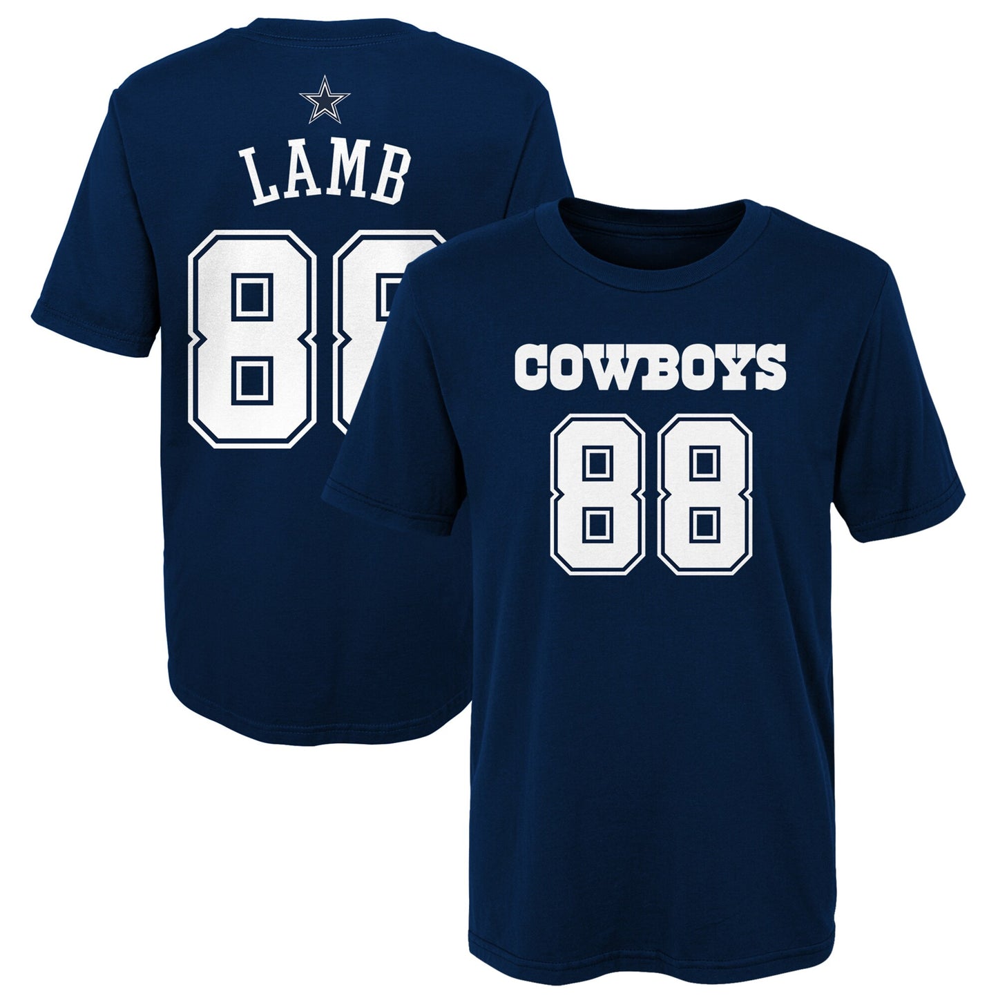 Youth Ceedee Lamb Dallas Cowboys Navy Mainliner Player Name & Number T-Shirt