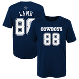 Youth Ceedee Lamb Dallas Cowboys Navy Mainliner Player Name & Number T-Shirt - Pro Jersey Sports