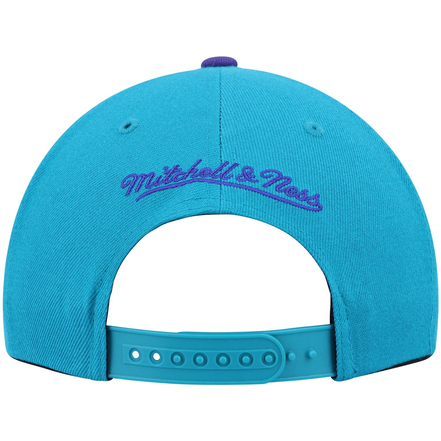 Men's Charlotte Hornets Mitchell & Ness 2 Tone Teal/ Purple Hardwood Classics 2.0 Snapback Adjustable Hat