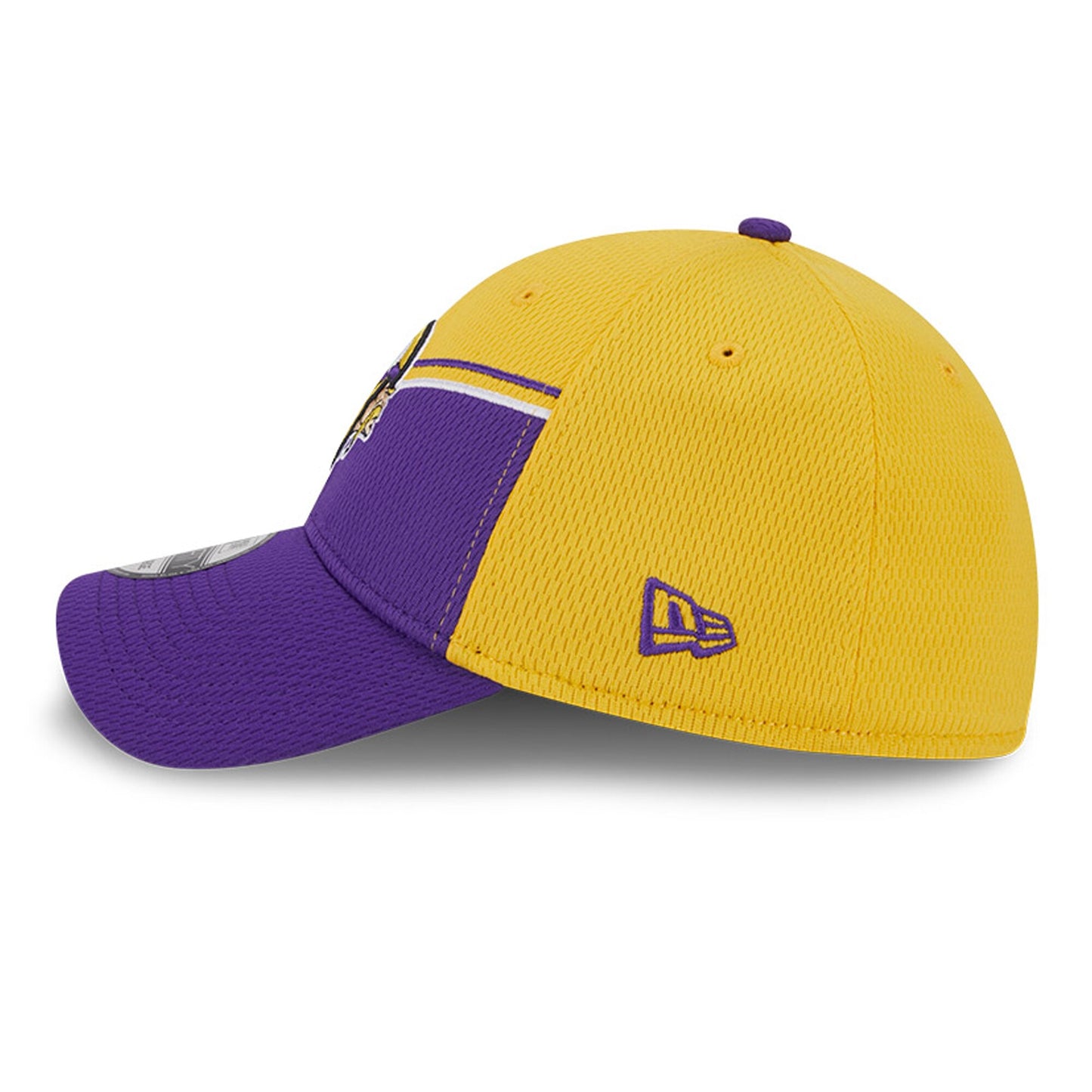 Men's Minnesota Vikings Primary Logo New Era Yellow/Purple 2023 Sideline 39THIRTY Flex Hat