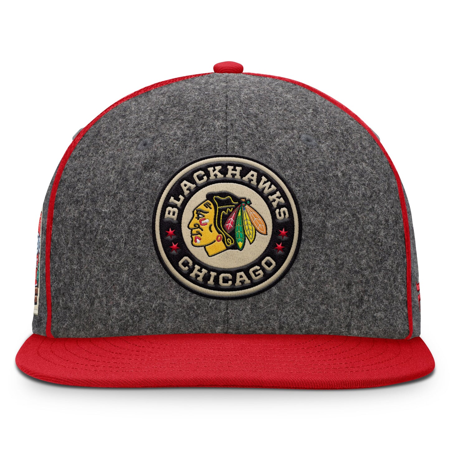 Men's Chicago Blackhawks Fanatics Heather Gray/Red 2025 NHL Winter Classic Novelty Strapback Hat