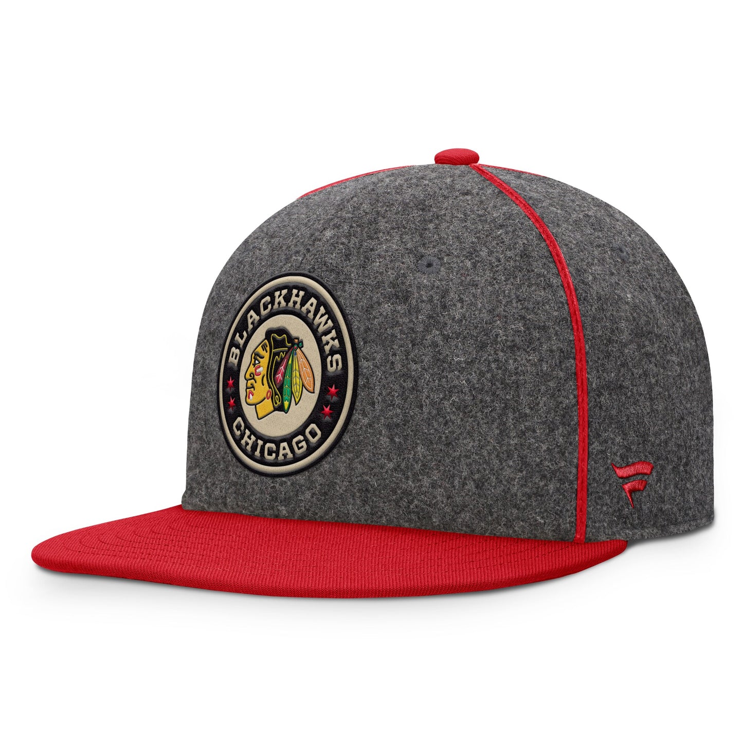 Men's Chicago Blackhawks Fanatics Heather Gray/Red 2025 NHL Winter Classic Novelty Strapback Hat