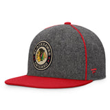 Men's Chicago Blackhawks Fanatics Heather Gray/Red 2025 NHL Winter Classic Novelty Strapback Hat - Pro Jersey Sports