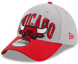 Men's Chicago Bulls New Era Gray/Red Tip-Off Two-Tone 39THIRTY Flex Hat - Pro Jersey Sports