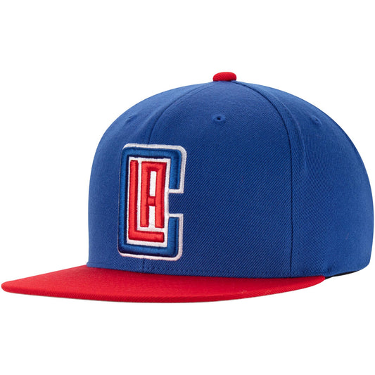 Mens NBA Los Angeles Clippers Royal/Red Wool 2 Tone Snapback Hat By Mitchell And Ness