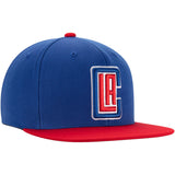 Mens NBA Los Angeles Clippers Royal/Red Wool 2 Tone Snapback Hat By Mitchell And Ness - Pro Jersey Sports