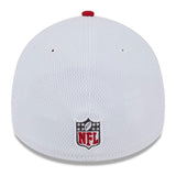 Men's Tampa Bay Buccaneers Primary Logo New Era White/Red 2023 Sideline 39THIRTY Flex Hat - Pro Jersey Sports