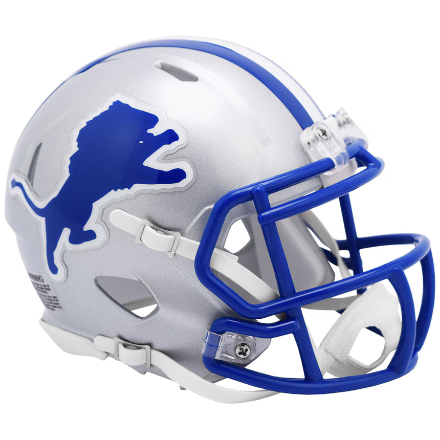 Detroit Lions 1983-2002 Silver Speed Mini Helmet - Pro Jersey Sports