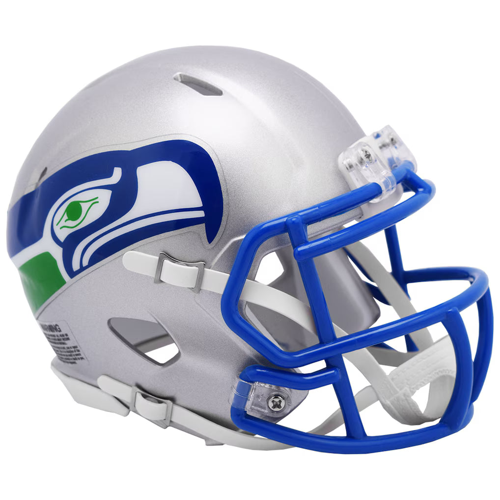 Seattle Seahawks Silver 1983-2001 Speed Riddell Mini Helmet - Pro Jersey Sports