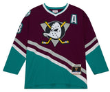 Men's Teemu Selanne Anaheim Ducks Mitchell & Ness 1996/97 Blue Line Player Jersey -Purple - Pro Jersey Sports