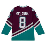 Men's Teemu Selanne Anaheim Ducks Mitchell & Ness 1996/97 Blue Line Player Jersey -Purple - Pro Jersey Sports