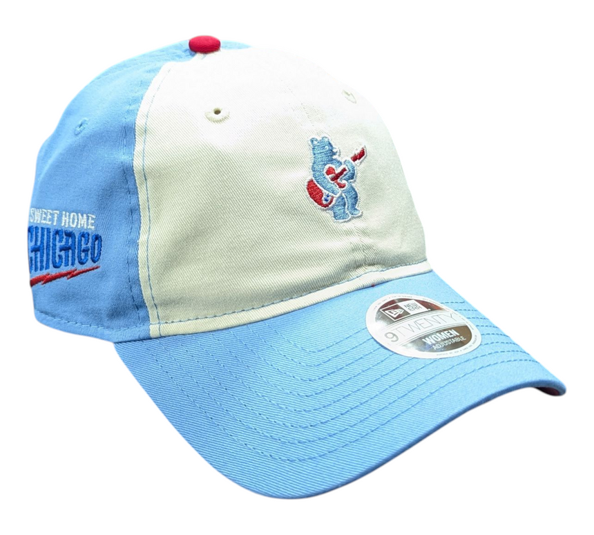Women's Chicago Cubs Guitar Bear Alternate Micro Baby Blue New Era 9TWENTY Adjustable Hat - Pro Jersey Sports