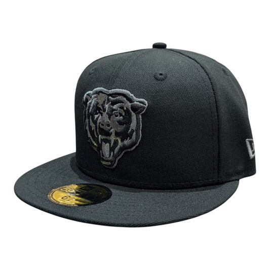 Men's New Era Black Chicago Bears Graphite Logo 59FIFTY Fitted Hat