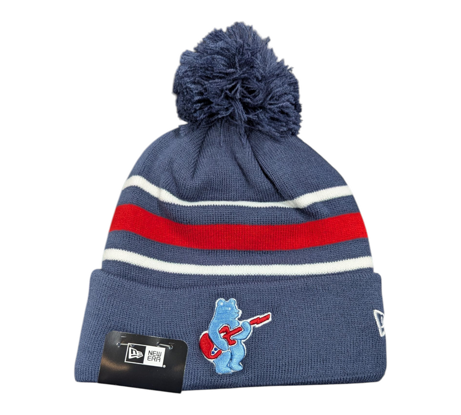 Chicago Cubs New Era Navy 2nd Alternate Guitar Bear Cuffed Knit Hat with Pom