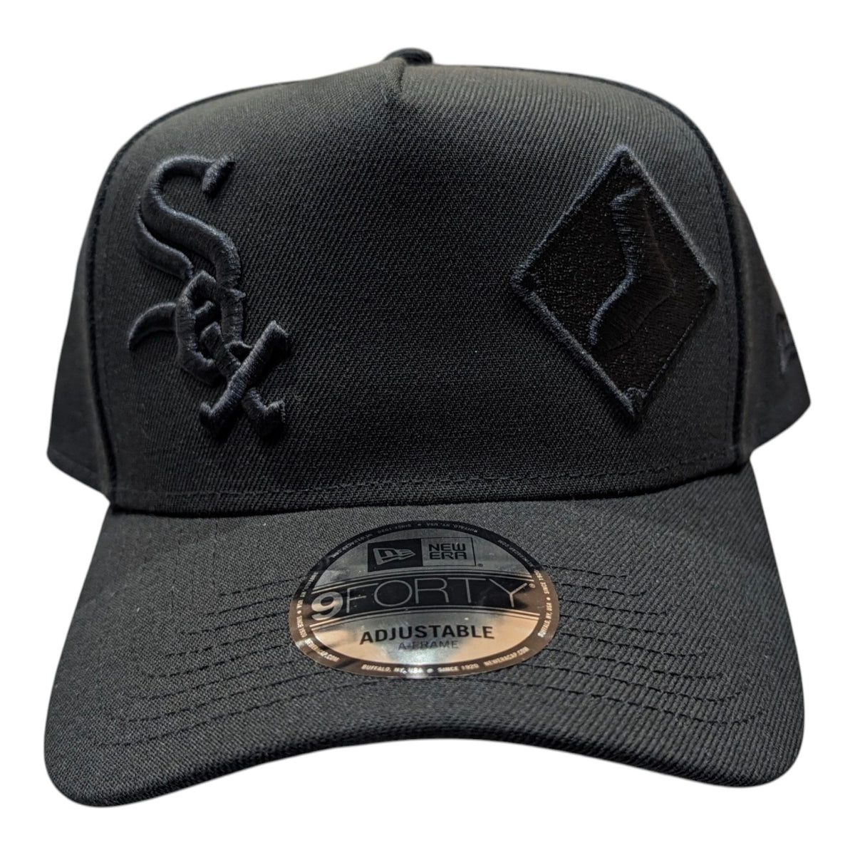 Chicago White Sox New Era Dual Logo Blackout 9FORTY A-Frame Adjustable Hat