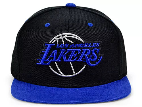 Men's Los Angeles Lakers NBA 2 Tone Black/Blue Royalty Mitchell & Ness Snapback Hat