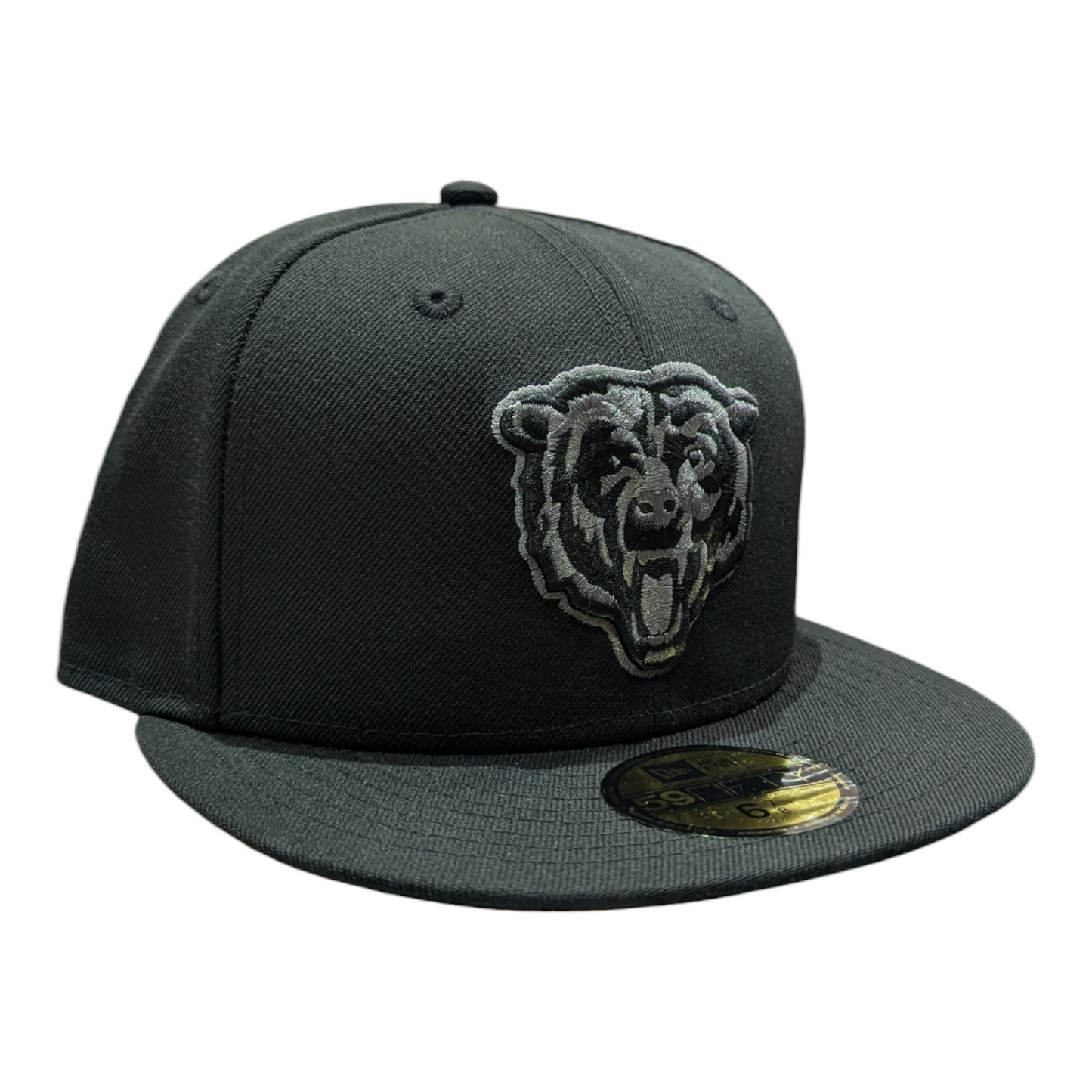 Men's New Era Black Chicago Bears Graphite Logo 59FIFTY Fitted Hat