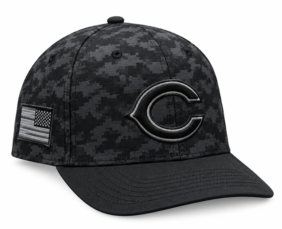 Men's New Era Black Chicago Bears 2026 Salute To Service 9SEVENTY Adjustable Hat-C Logo