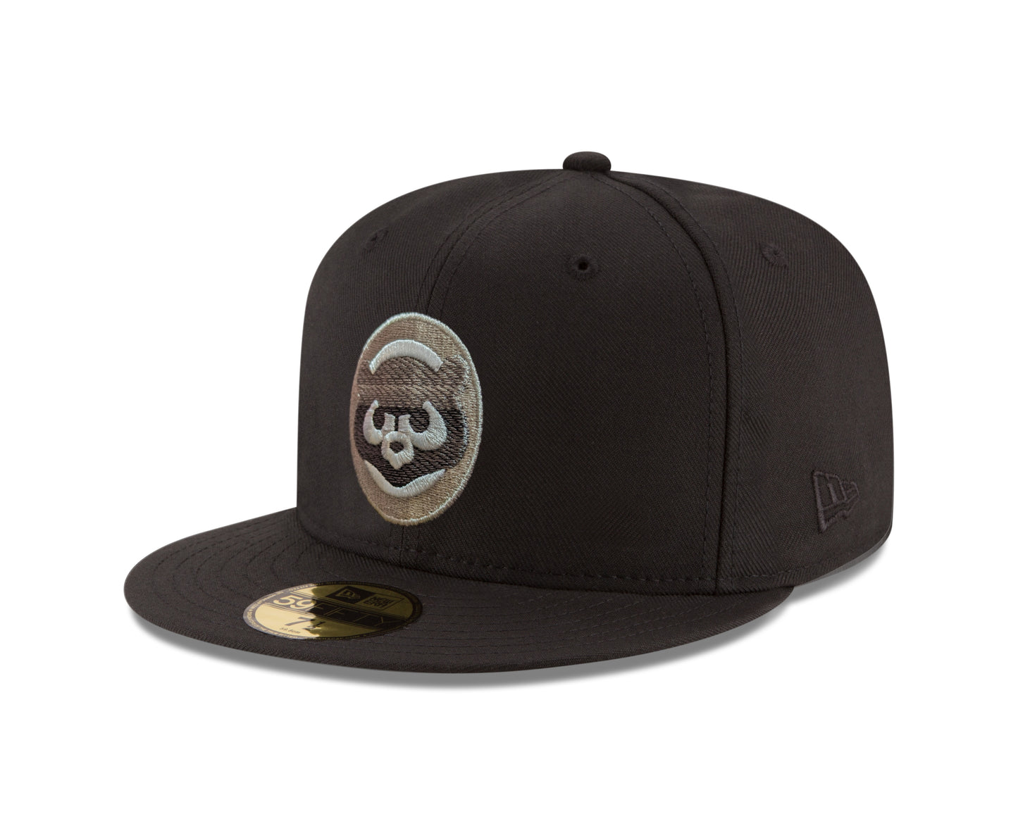 Chicago Cubs New Era Black Static 59FIFTY Fitted Hat