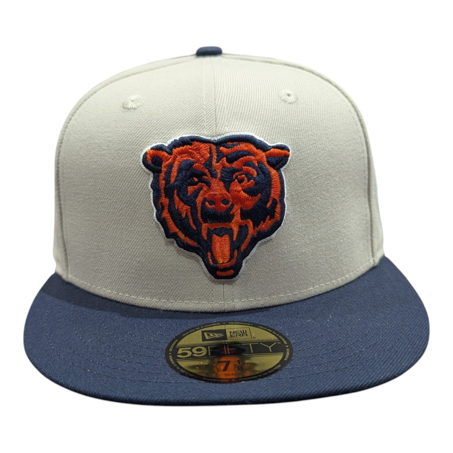 Men's Chicago Bears New Era Stone/Navy 59FIFTY Fitted Hat