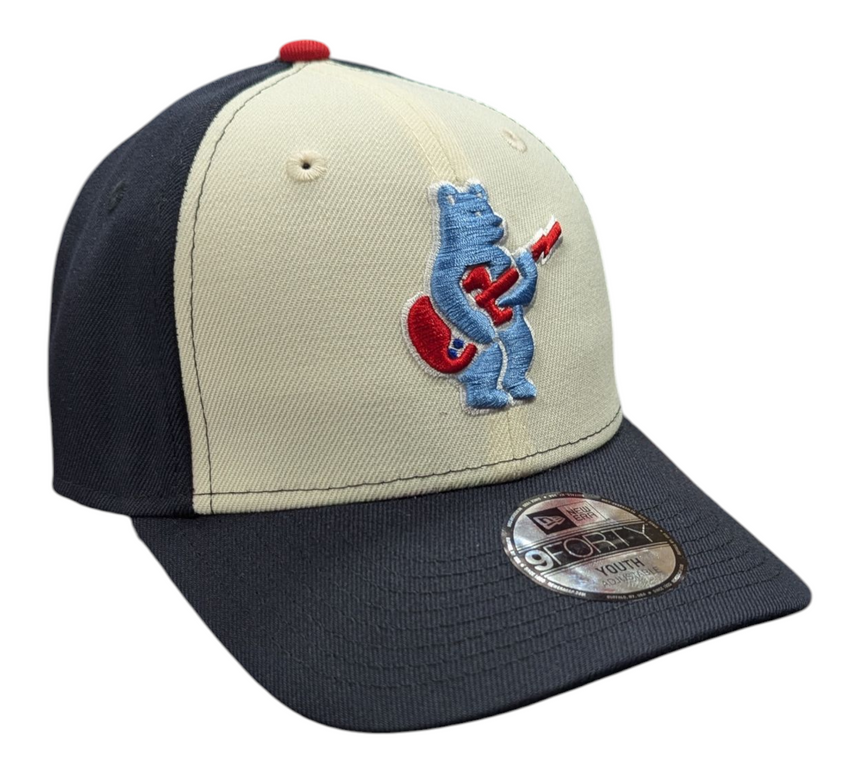 Youth Chicago Cubs Alternate 2 Guitar Bear 9FORTY Adjustable Chrome/Navy Blue Cap By New Era - Pro Jersey Sports