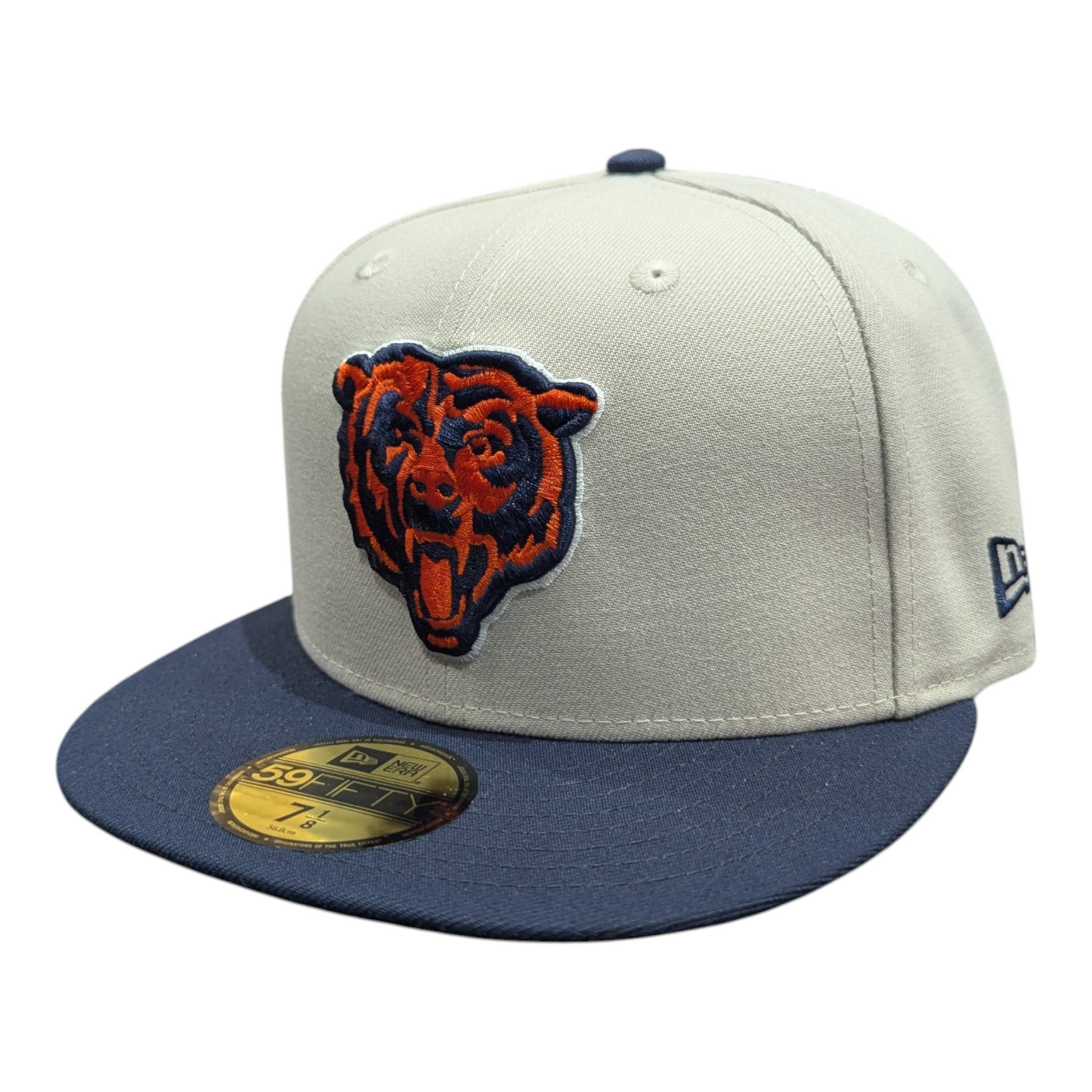 Men's Chicago Bears New Era Stone/Navy 59FIFTY Fitted Hat