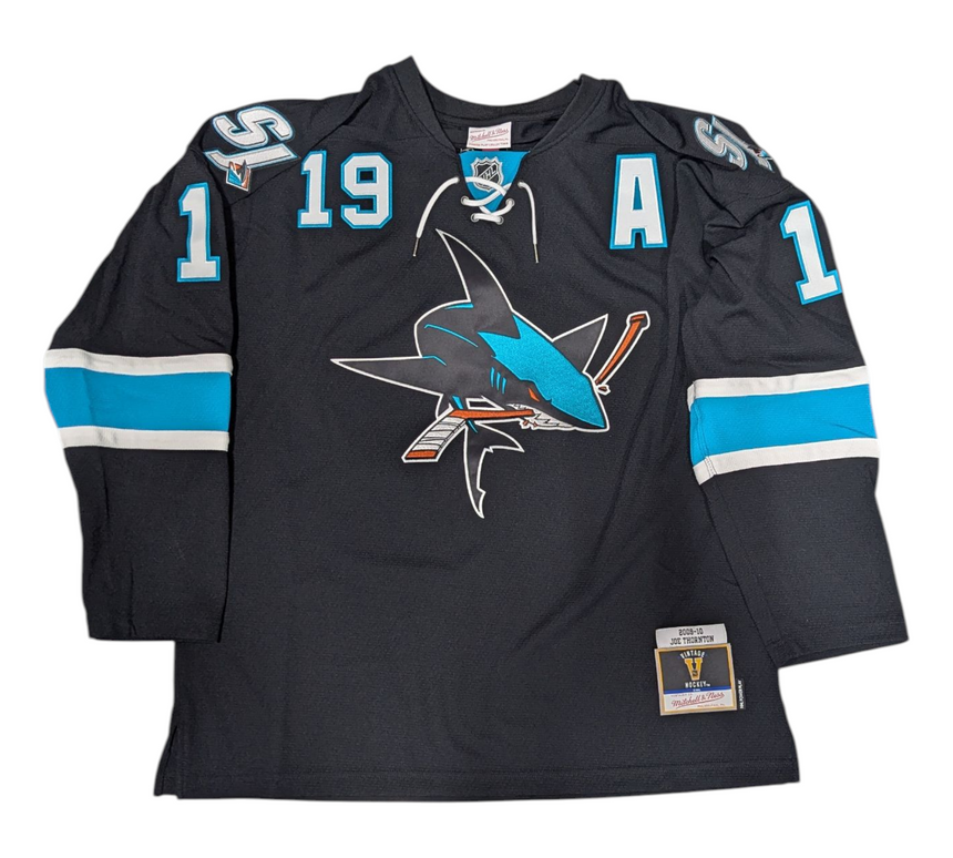 Men's Joe Thornton San Jose Sharks 2009-10 Black Power Play Player Jersey - Pro Jersey Sports