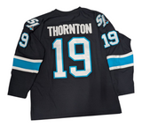 Men's Joe Thornton San Jose Sharks 2009-10 Black Power Play Player Jersey - Pro Jersey Sports