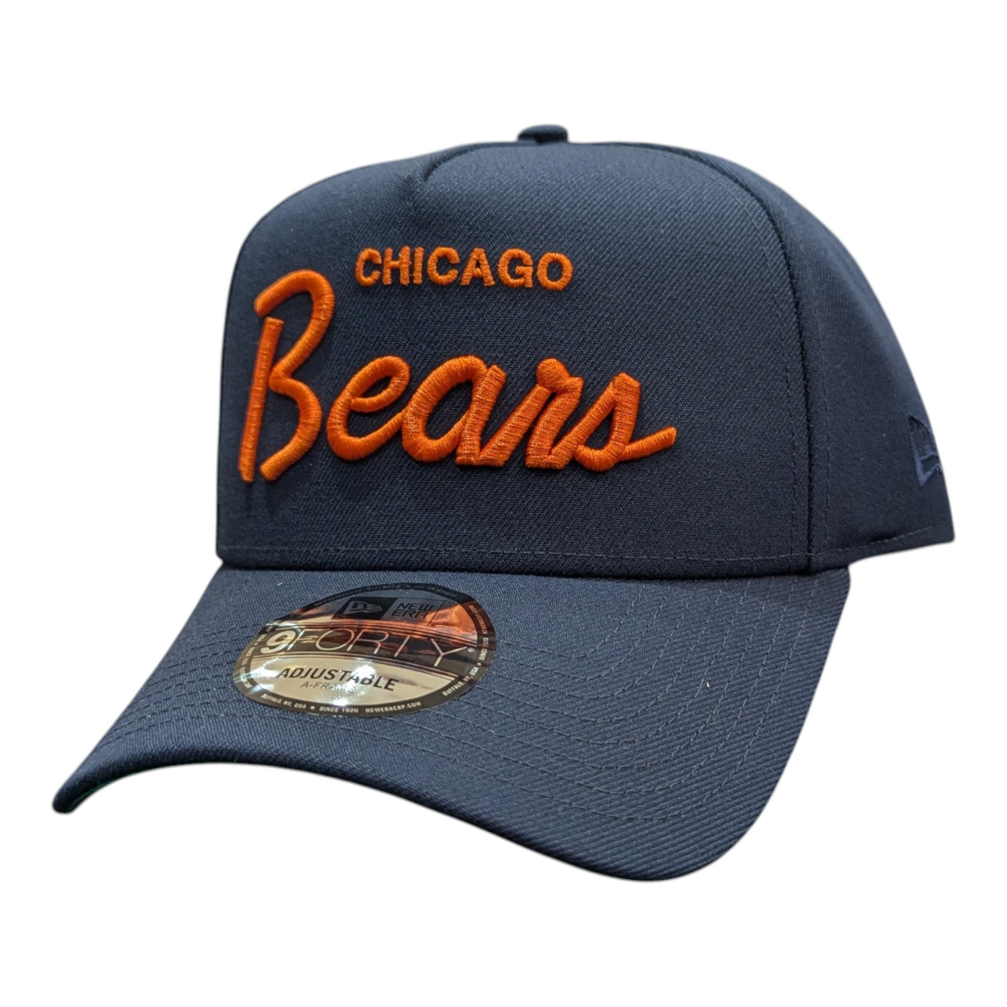 Chicago Bears New Era Navy Gridiron A-Frame 9FORTY Adjustable Hat - Pro Jersey Sports