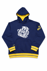 Men's Michigan Wolverines Mitchell & Ness Navy Playoff Win Lightweight Fleece Hoodie - Pro Jersey Sports