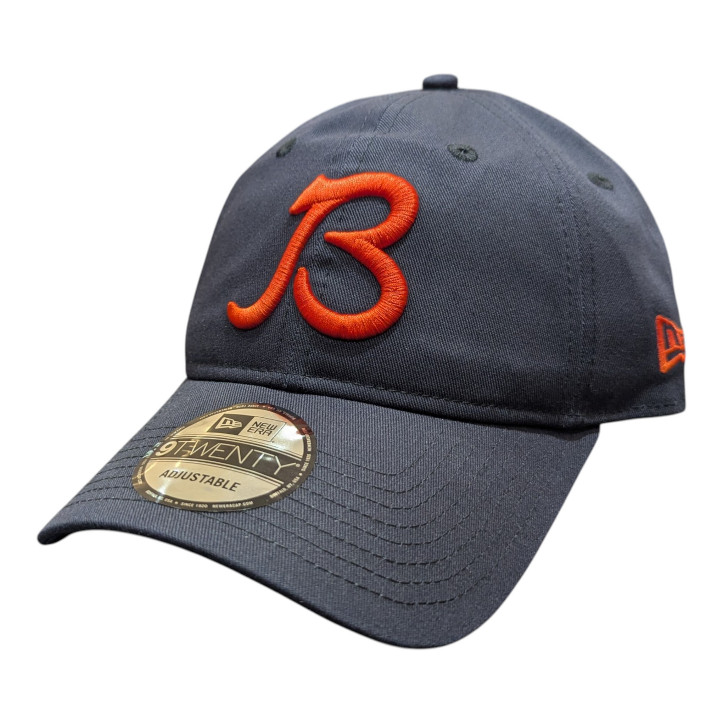 Chicago Bears New Era Navy B Gridiron 9TWENTY Adjustable Hat - Pro Jersey Sports